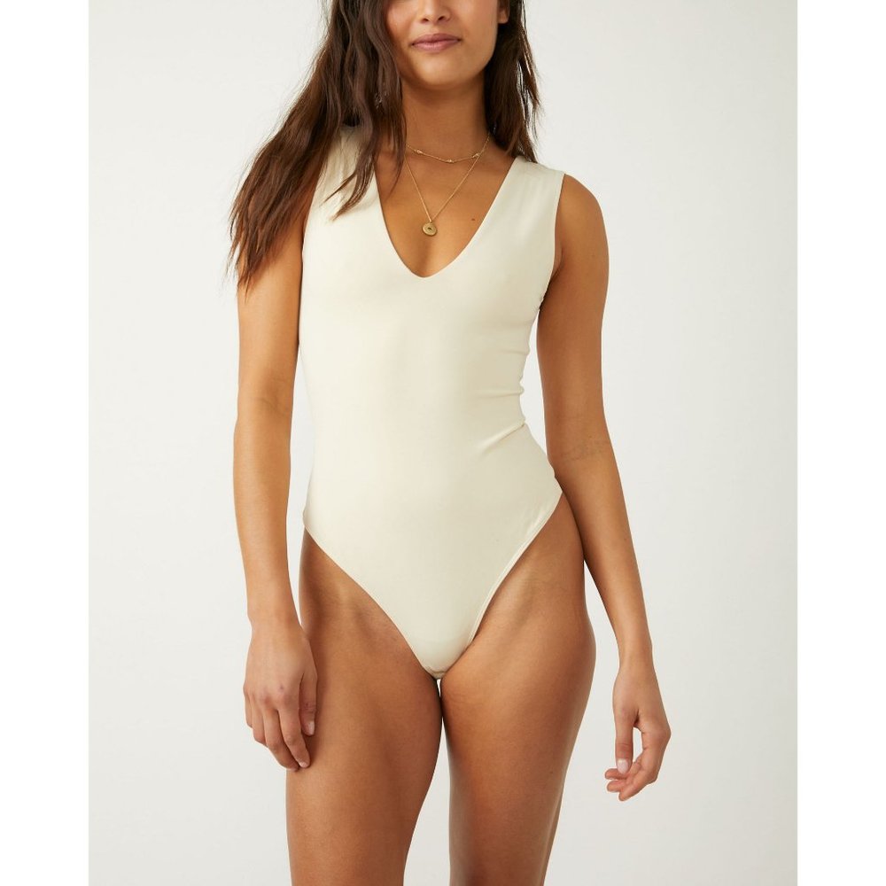 Free People Cream Bodysuit